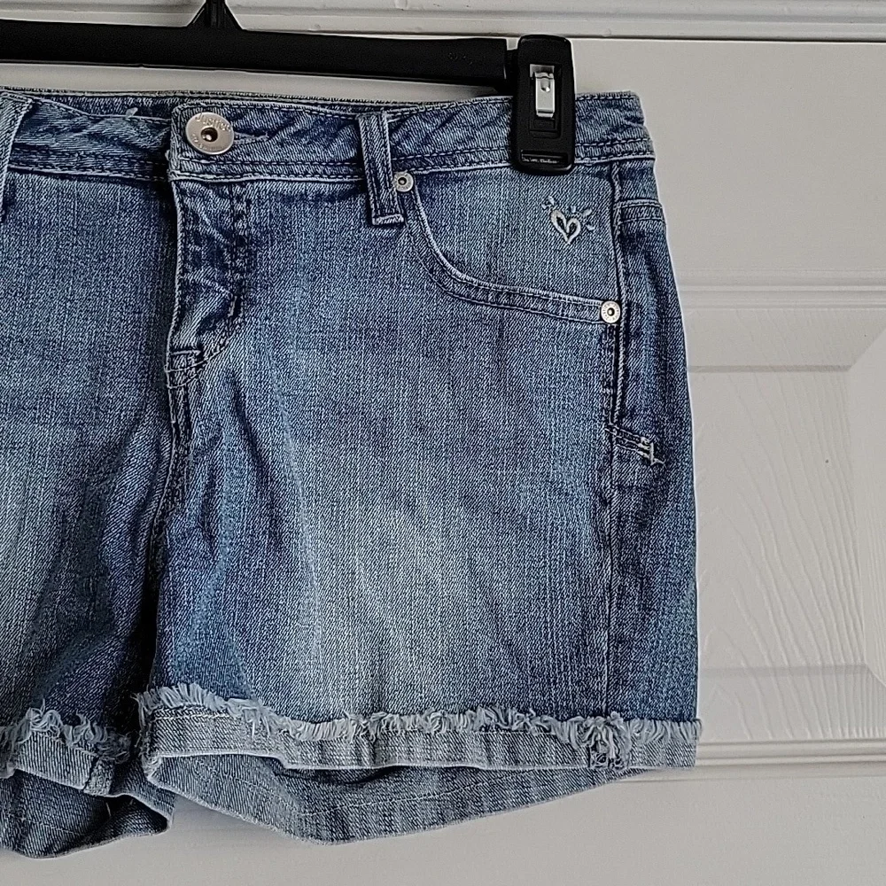 Justice Girl's Simply Low Cuffed Distressed Denim Shorts